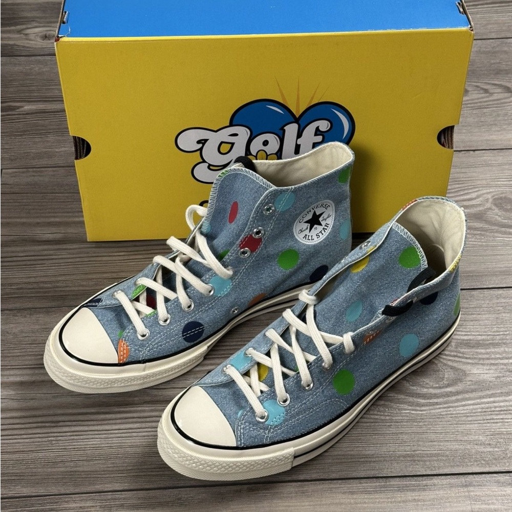 Converse Chuck 70 High Golf Le Fleur Denim Polka Dot